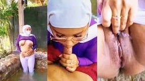 Bokep Mamih Hijab Nyepong di Kolam Air Panas